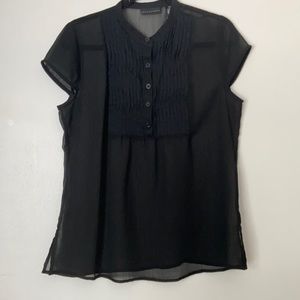 Black shear short sleeve top